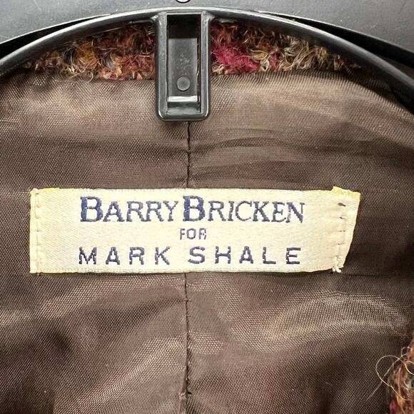 Barry Bricken Mark Shale Vintage Blazer Womens 8 Brown Multi Wool Classic Jacket - Picture 9 of 12